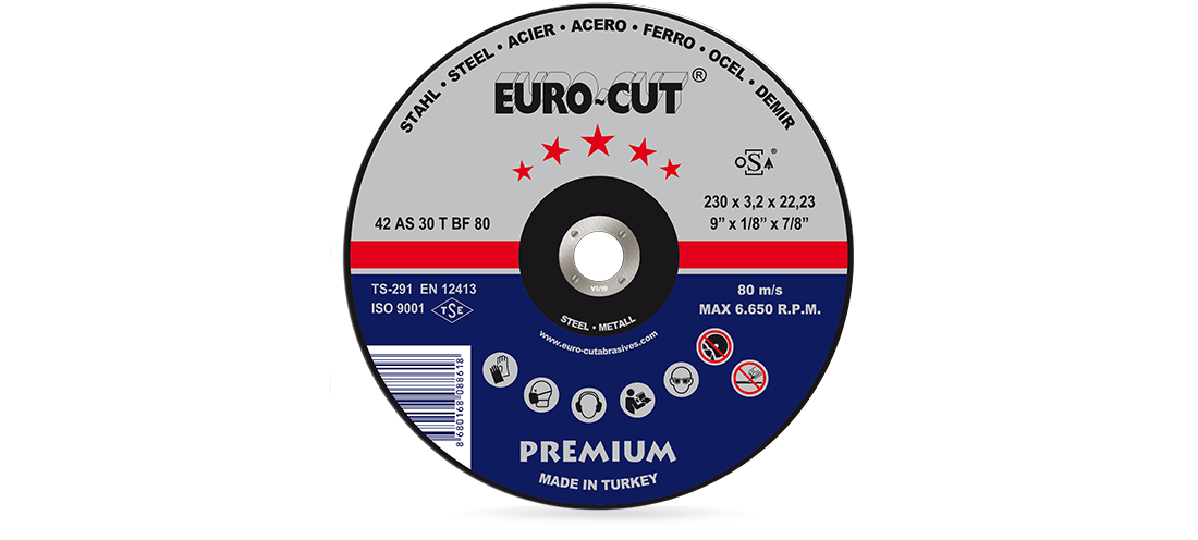 50 30 Euro Cut 100mm x 6mm Pro Metal Grinding Discs Box of 10 